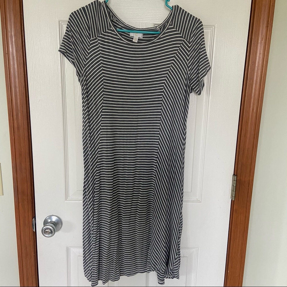 Charming Charlie casual sleeved striped t-shirt dress small NWOT